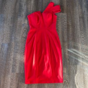 Red Sexy one strap pencil dress